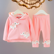 2022 Spring new girls clothing spring clothing Two sets of 1-2-3-year-old female baby jacket Baby clothes New Tide 4