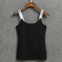 Xia Lady vest base shirt letter sling can be worn out 2021 new black and white outside top top