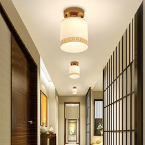 New Chinese porch lamp ceiling lamp full copper entrance hall small Zen modern Chinese style aisle Sun table lamp T097