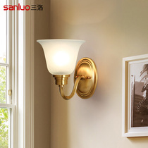 American wall lamp all copper living room background wall rural simple staircase aisle lamp front lamp bedroom bedside lamp 1170