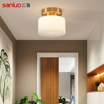 American full copper porch lamp ceiling lamp Nordic simple modern entrance corridor aisle cloakroom sun lamp 1136