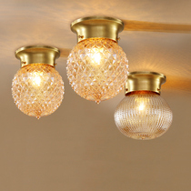 Nordic all-copper porch ceiling lamp simple modern luxury Creative Corridor aisle entrance hall sunlamp W069