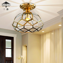 European all-copper porch lamp ceiling lamp American simple modern corridor aisle lamp creative household sun lamp H11C