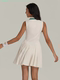 Parfois Tennis New Tennis Skirt V-Neck Ribbed Polo Waizging Pleated 고급 스포츠 드레스 Parfois Tennis New Tennis Skirt V-Neck Ribbed Polo Waizging Pleated 고급 스포츠 드레스