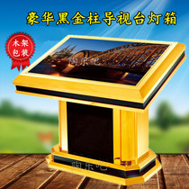 Stainless steel titanium base light box lobby horizontal guide table floor index table flat booth large sign