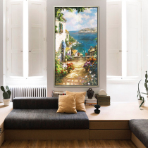 Entrance living room open door to see the entrance Decorative painting Simple and beautiful landscape oil painting Pure hand-painted aisle hanging painting High-end wall painting
