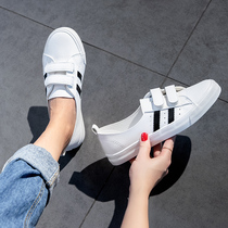 Summer Shallow Mouth Magic Sticker Small White Shoes Women Shoes 2022 Summer Models New Ins Tide White Shoes 100 Hitch Breathable Plate Shoes