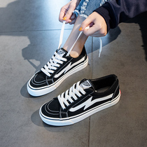 Spring and Autumn 2021 new super fire canvas shoes womens autumn black sneakers explosive cloth shoes casual board shoes