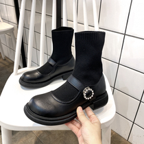 2021 Autumn New Martin boots Womens thin short boots spring and autumn single boots autumn explosive ins tide socks boots