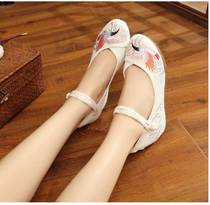 Costume shoes womens Hanfu shoes high-heeled costume students increased Han shoes womens flat crane short-sleeved womens collocation