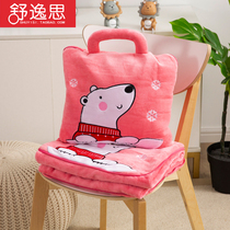 Cute small pillow with quilt Two-in-one nap Portable dual-use pillow quilt Portable single foldable blanket