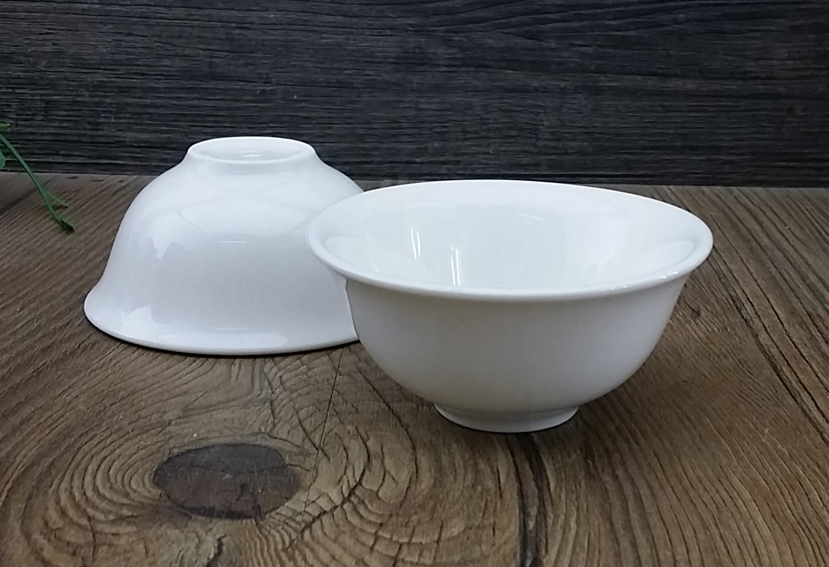 3.5寸陶瓷碗 口汤碗 餐厅小调料碗 辣椒碗 反口碗白瓷可定制logo