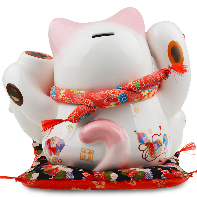 Stone workshop plutus cat furnishing articles large ceramic Japan saving money piggy bank store opening creative gift package mail