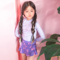 South Korean childrens diving suit girls split blouses sunscreen speed dry surf swimsuit snorkeling purple dresses