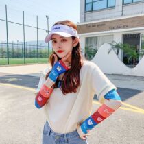 Sunscreen gloves Net red with lace ice sleeve riding half finger ice silk sleeve tremble Sound Explosion style beautiful girl