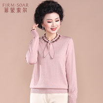 Young Mom Spring and Autumn Small Shirt Temperance Age and Old Young Female Young Sleeves Middle Sleeve