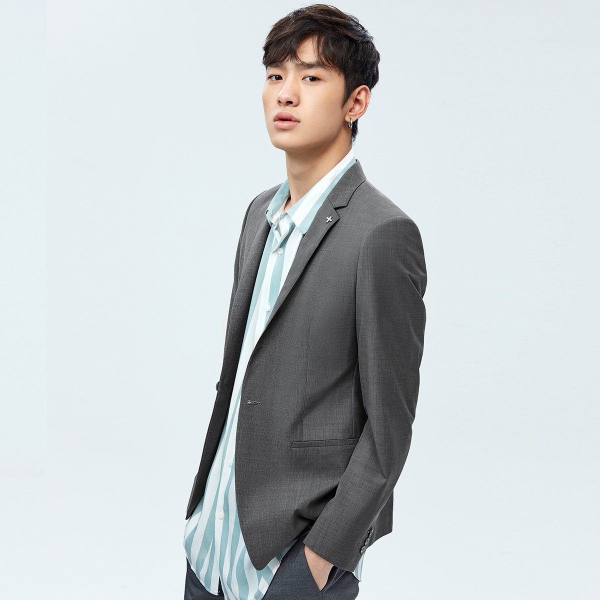 peacebirdmen太平鸟bwbb93101男装羊毛混纺西服