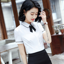 2021 new summer Han fan short sleeve professional white shirt overalls dress slim temperament business white shirt Women