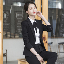 Small suit womens jacket new Korean version of temperament black long sleeve suit suit interview formal wear work clothes