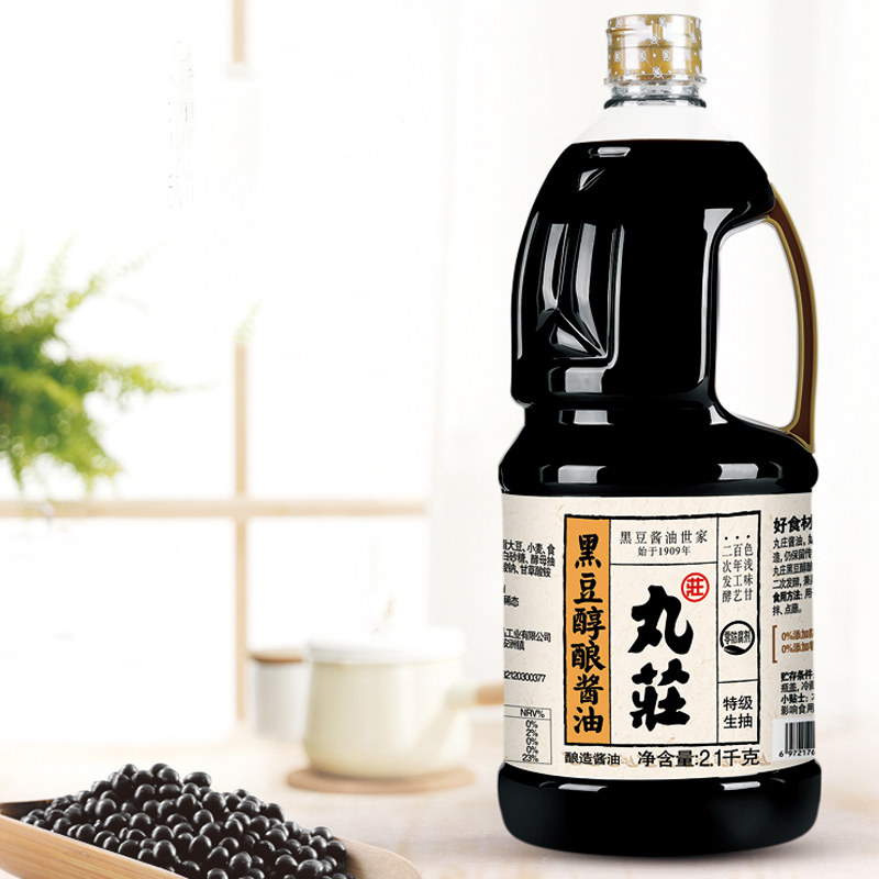 丸庄黑豆醇酿酱油21kg零添加炒菜海鲜凉拌酱油特级生抽非转