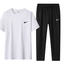 Nike new pure cotton 2021 new mens summer short-sleeved T-shirt sports suit casual sportswear two-piece set t