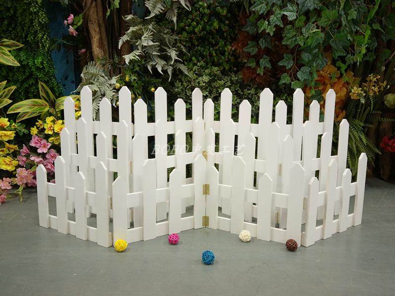 尖头白色木栅栏1.2米圣诞节装饰围栏护栏环保无味小篱笆橱窗隔断