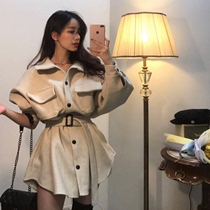 Short thin Mao Ni Zi coat chic long spring cold women's 2020 new fashion fashion coat