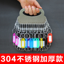 304 stainless steel key storage artifact thickened ring rental room classification finishing management plate Key tag plate