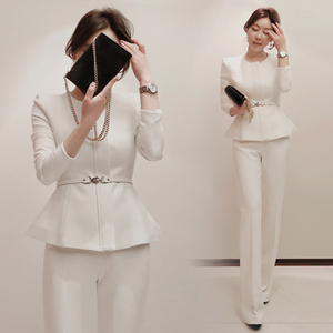 Professional Suit Long Broad Legged Pants Trousers Two-piece 