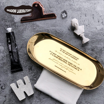ins Nordic brass stainless steel tray desktop sundries dessert storage tray metal texture English original tray
