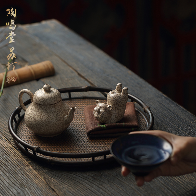 Jingdezhen ceramic teapot TaoMingTang mini pot of white clay pot of household ceramic POTS single teapot tea set