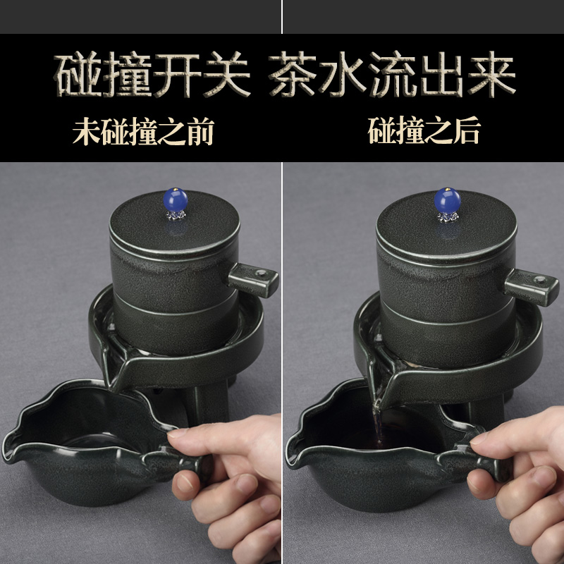 Dehua ceramic tea set automatic fortunes graphite teapot teacup set lazy kung fu tea tea
