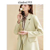 Hidi 2022 Spring New Bomb Street Suit Womens Small Manly Classic Slim Gentle Wind Design Feel Green Coat