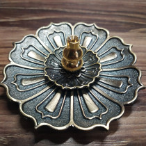 Lotus incense plate incense seat Clover incense plug pure copper incense burner agarwood sandalwood incense home for Buddha