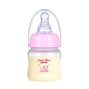 安奈小熊奶瓶正品硅胶小号新生婴儿宝宝果汁喝水迷你小奶瓶60ml