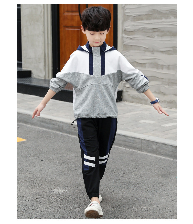大童男装10男童春秋装2019新款儿童12运动13卫衣两件套装15岁男