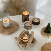 TJJ -- South Korea Ins retro rafting wood candlelit candlefield European-style home minimalist wood-decorated tabletop pendulum