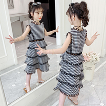 Girls dress summer dress 2021 new foreign style childrens clothing Childrens middle and large childrens summer princess dress girls skirt tide