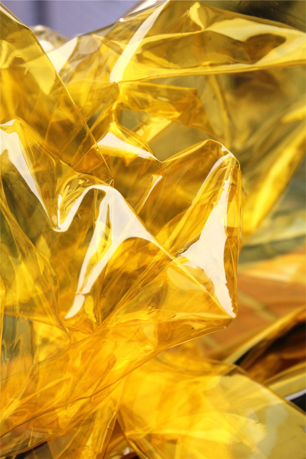 明黄液体膜tpu设计师面料 幻彩镭射七彩荧光服装包袋防水布料创意