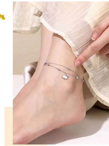925 Silver Sansheng은 Ginkgo를 떠나 여성을위한 발목 2025 New Fashion Sexy Double-Layer High End Foot Chain을위한 여자 친구를위한 운이 좋았습니다. 925 Silver Sansheng은 Ginkgo를 떠나 여성을위한 발목 2025 New Fashion Sexy Double-Layer High End Foot Chain을위한 여자 친구를위한 운이 좋았습니다.