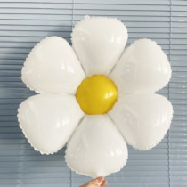 Six petal flower small Daisy aluminum film Balloon Birthday party decoration Kindergarten dress hipster style party balloon