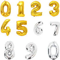 30 inch medium digital balloon wedding birthday party decoration 0 to 9 digital gold silver foil balloon