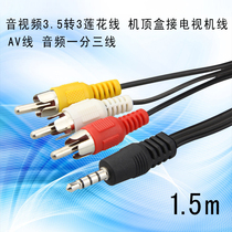 Audio and video 3 5 to 3 Lotus line set-top box connected to TV line avline audio one minute three lines