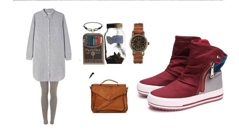 高帮鞋女秋韩版潮拼色厚底帆布鞋侧拉链休闲鞋