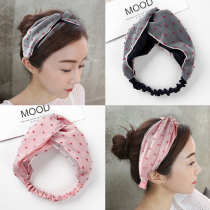 Hairband Korean headdress Spring and summer simple double-layer cross-dot mesh headband Joker fresh headband Super fairy hair accessories