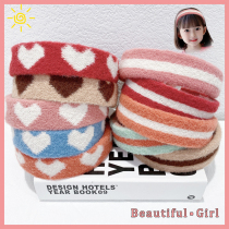 womens autumn and winter new hair accessories simple basic felt hair hoop all matching head buckle anti-slip headband plush hair card headgear