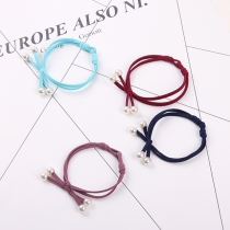 Head rope female Korean cute ins Net red Hairband Handmade Knotted Pearl sweet rubber band Super fairy simple hair rope