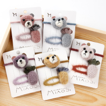 Autumn and winter New Net Red Girl cute cartoon knitting wool hairclip little girl Hairband rubber band head rope hair accessories