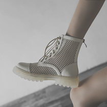 Martin boots womens autumn new thin cool boots thick-heeled short-barrel womens boots white wild British style thick-soled boots women