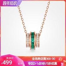 T400 small waist emerald necklace female 2021 new summer sterling silver light luxury niche choker birthday gift